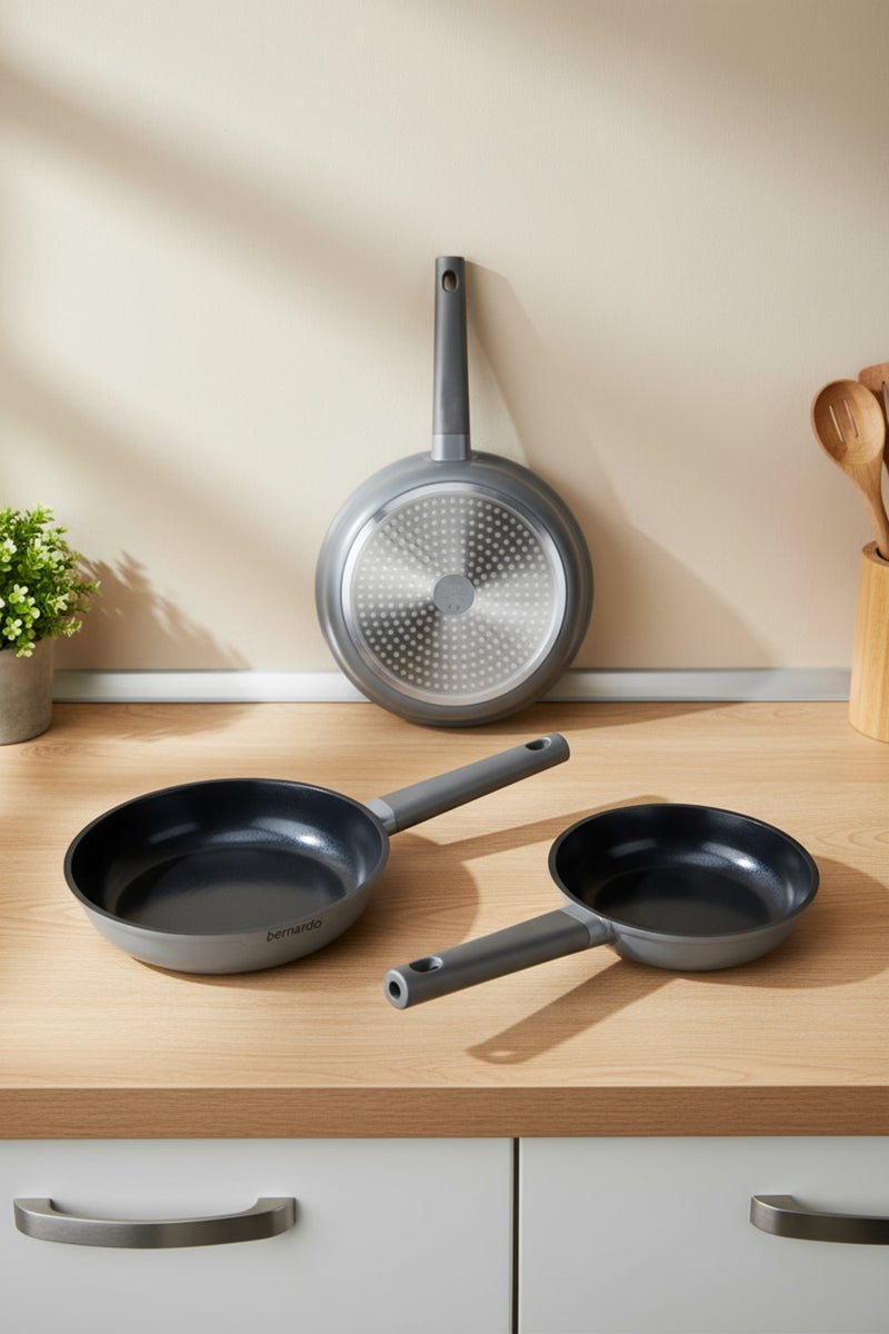 Bernardo 3 Piece Cast Iron Pan Set Gray (Made in Turkey) - Image 2